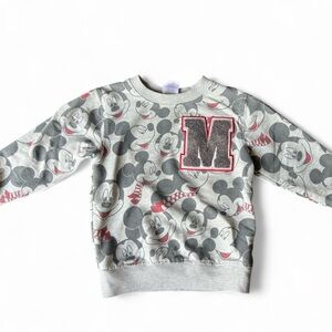 Disney Mickey Mouse Gray Kids crew neck Sweatshirt size 4T